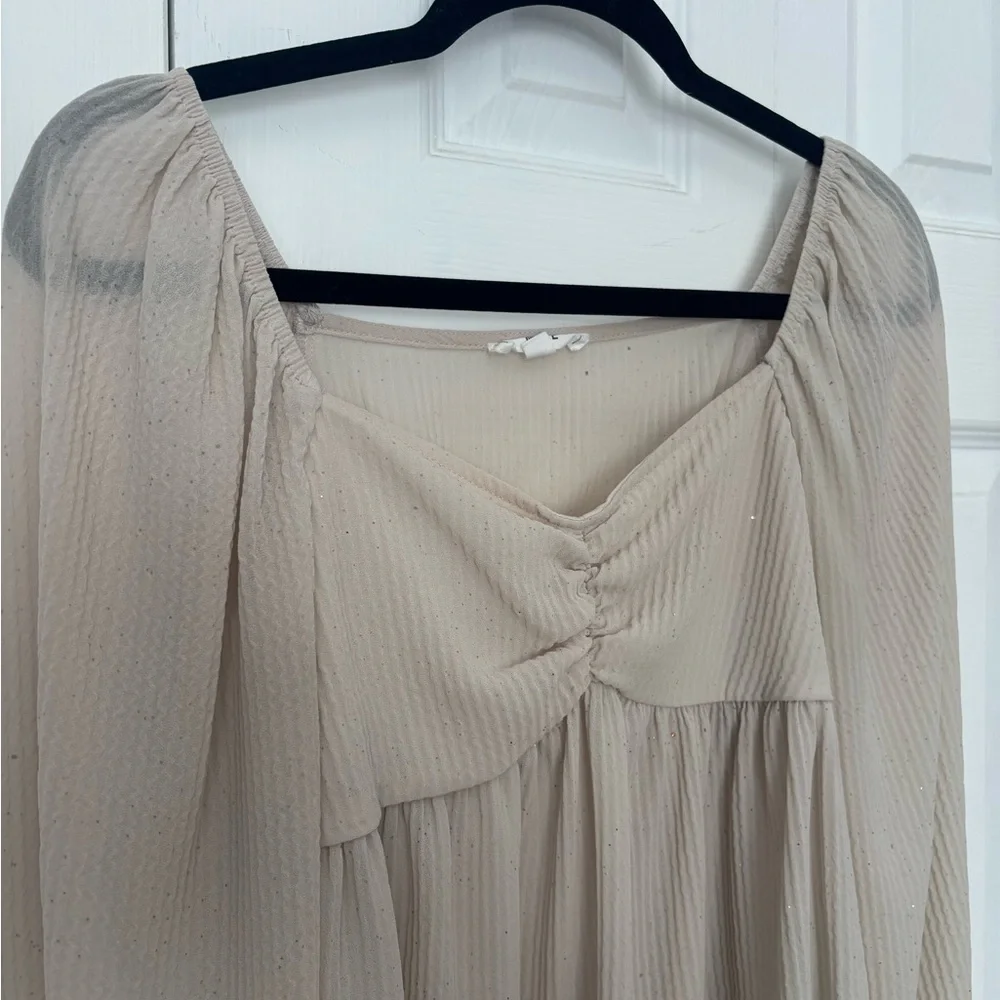 Mine Cream Women's Blouse with Ruched Front - Picture 3 of 5